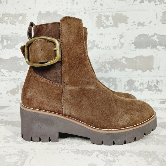 New Blondo Dahlia Suede Brown Waterproof Boot Ankle Boots i 589 - Picture 4 of 11